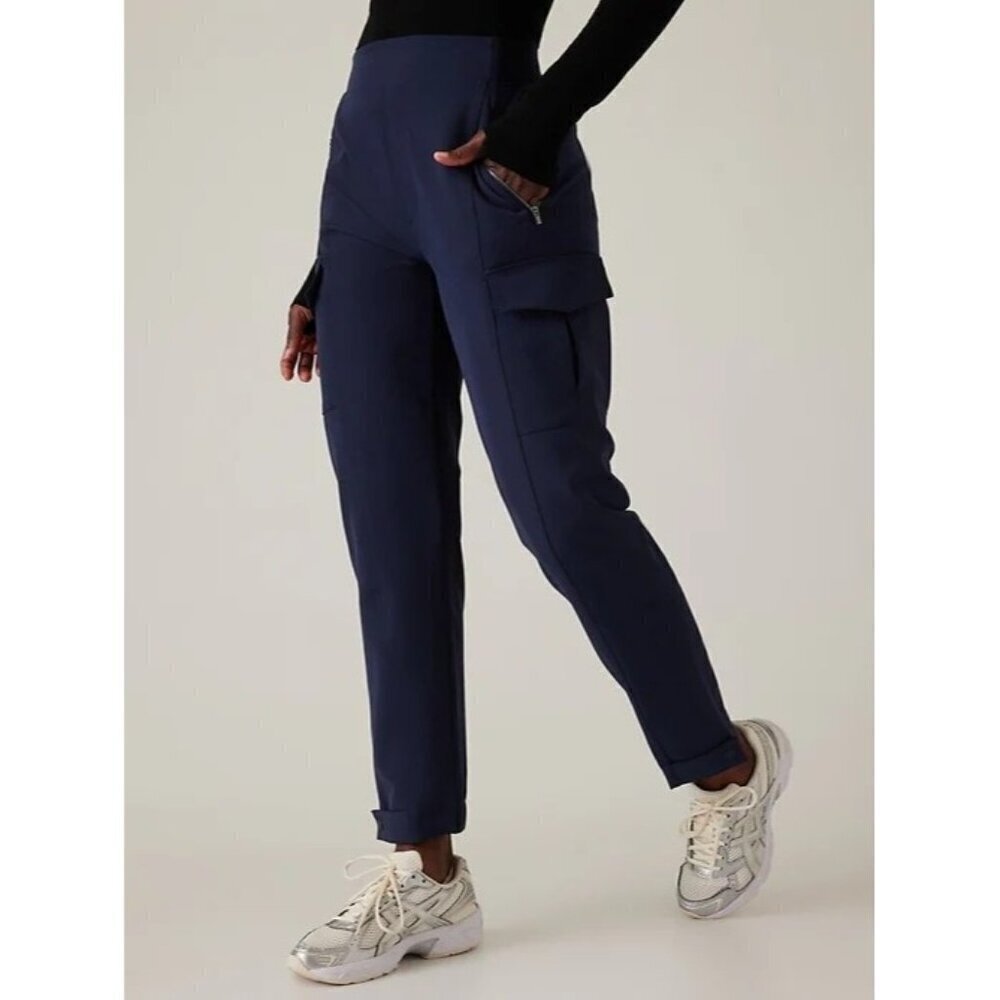 Athleta ENDLESS CARGO HIGH RISE JOGGER Pants, Navy Size 6